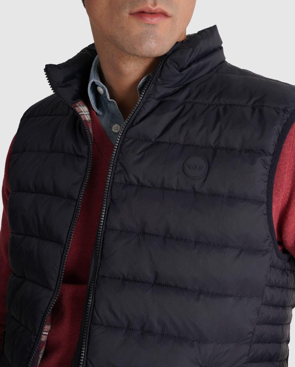 Colete Acolchoado com Fecho Zip Azul-marinho-4