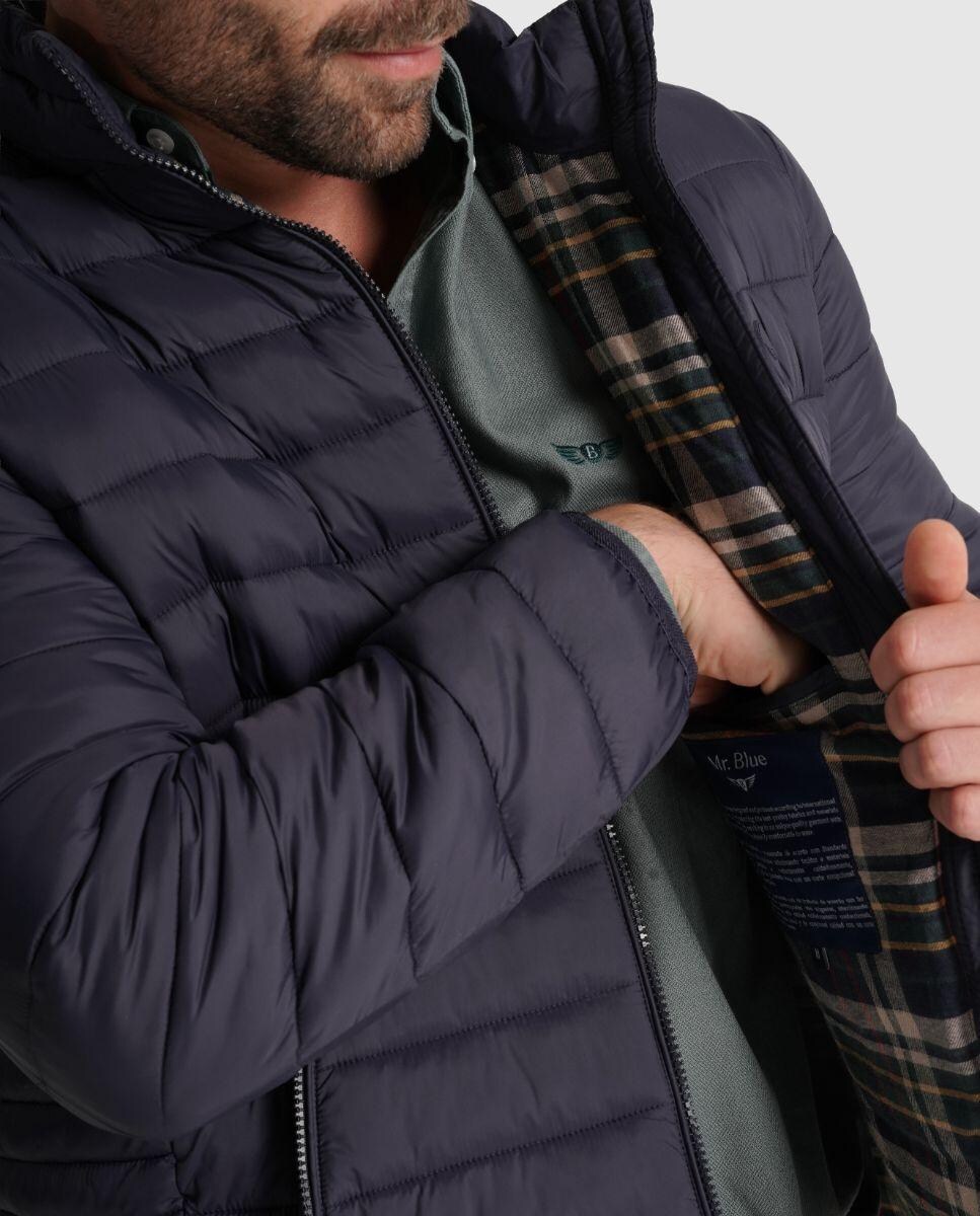 Casaco Acolchoado com Fecho Zip Azul-marinho-1