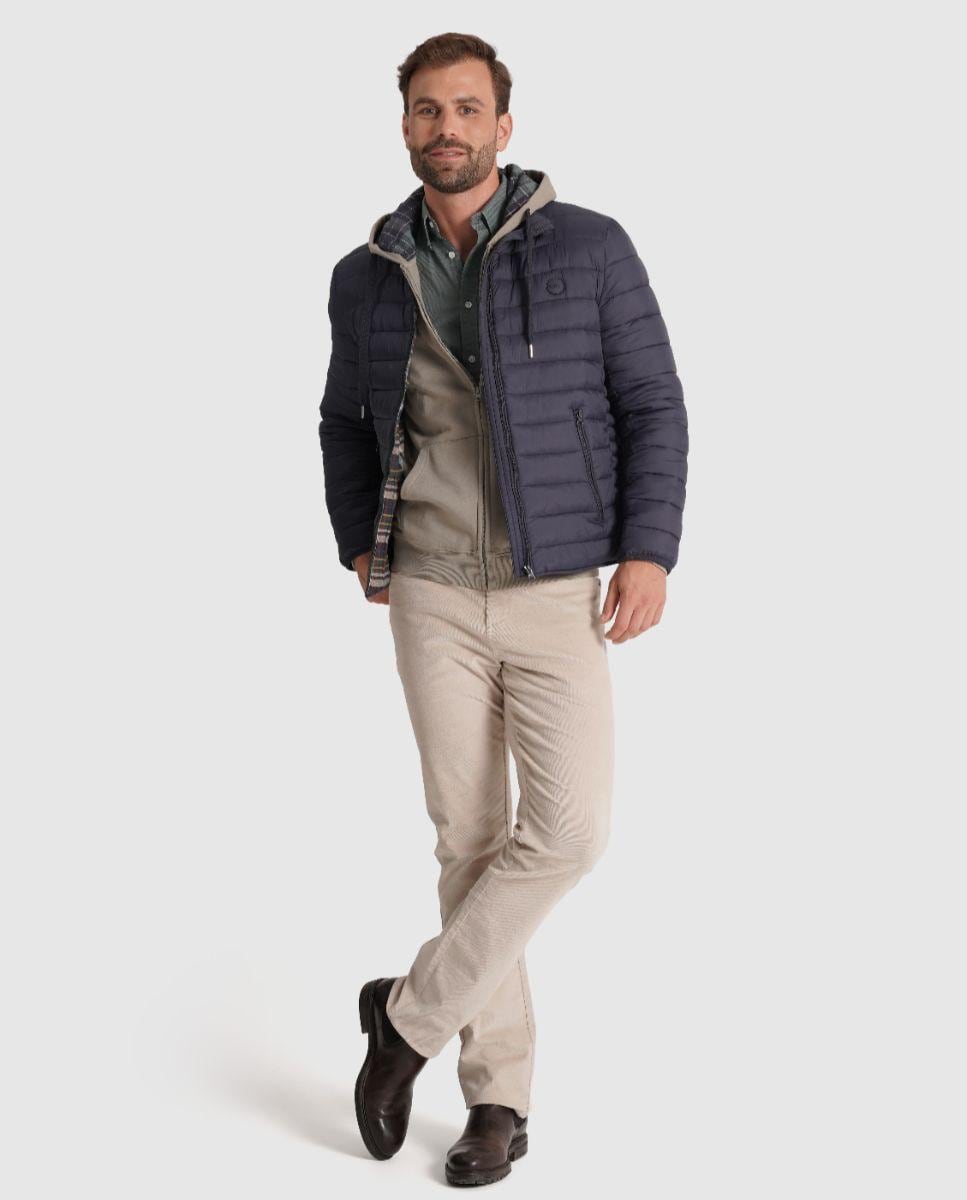 Casaco Acolchoado com Fecho Zip Azul-marinho-2