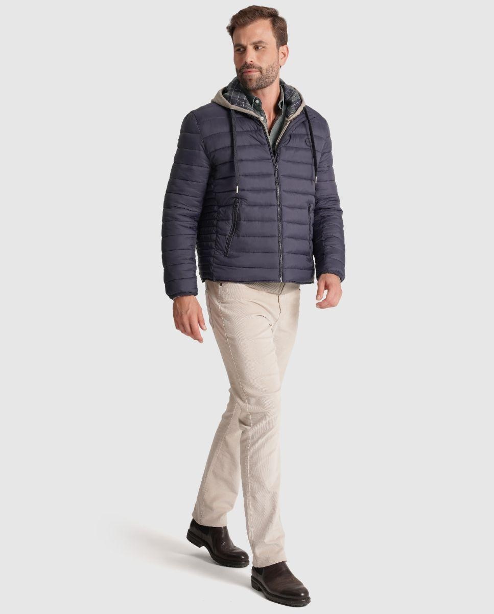 Casaco Acolchoado com Fecho Zip Azul-marinho-5