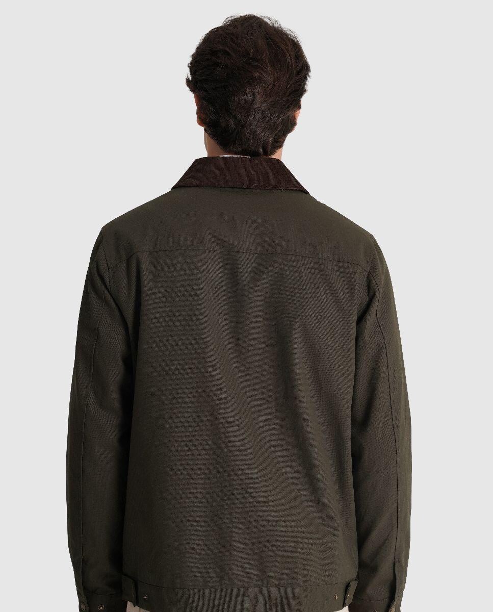 Casaco com Fecho Zip e Bolsos Laterais Castanho-3