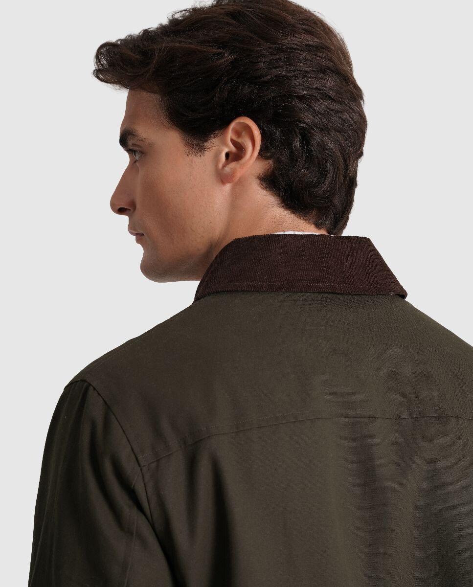 Casaco com Fecho Zip e Bolsos Laterais Castanho-4