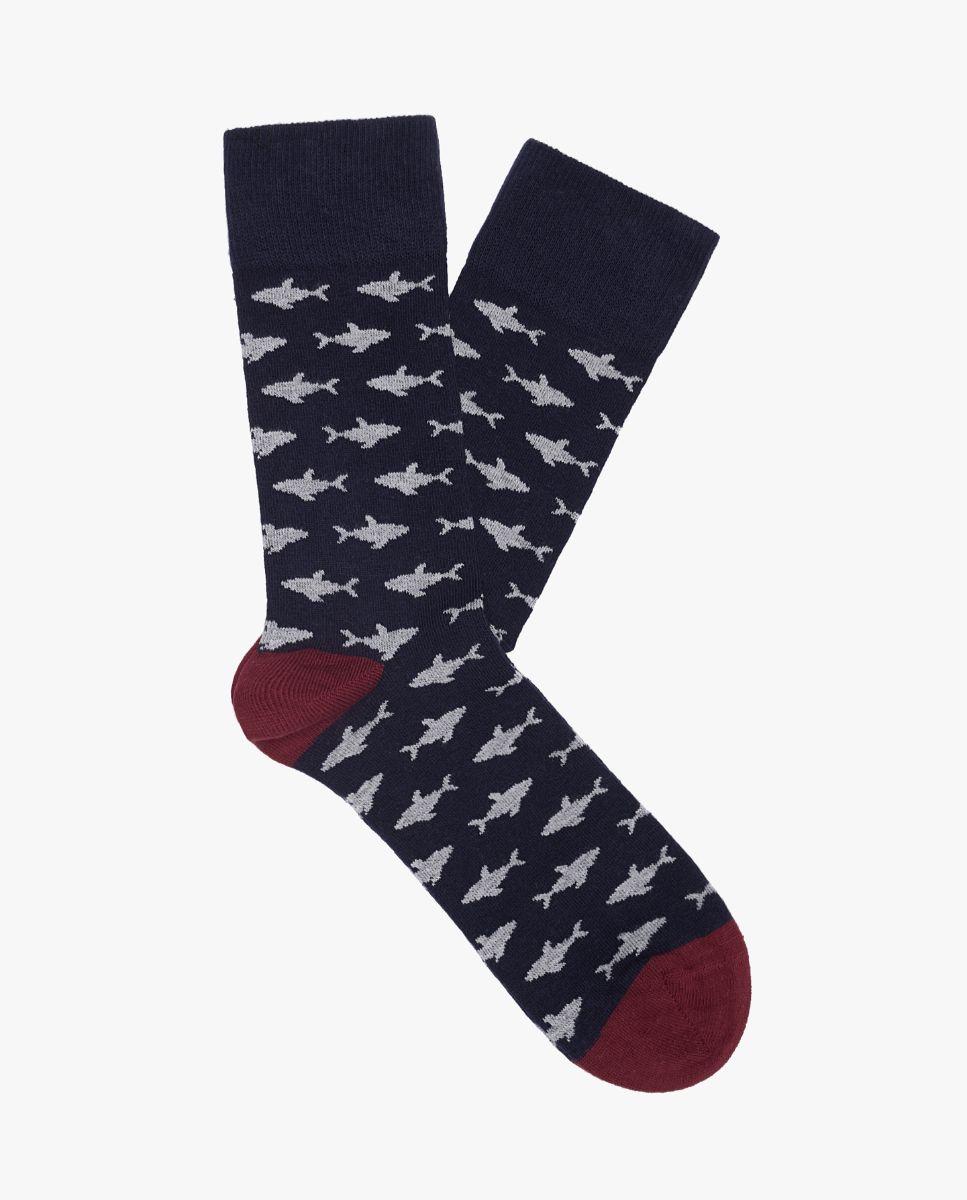 Imagem 0 de Meias com Micro Estampado e Detalhe Canelado