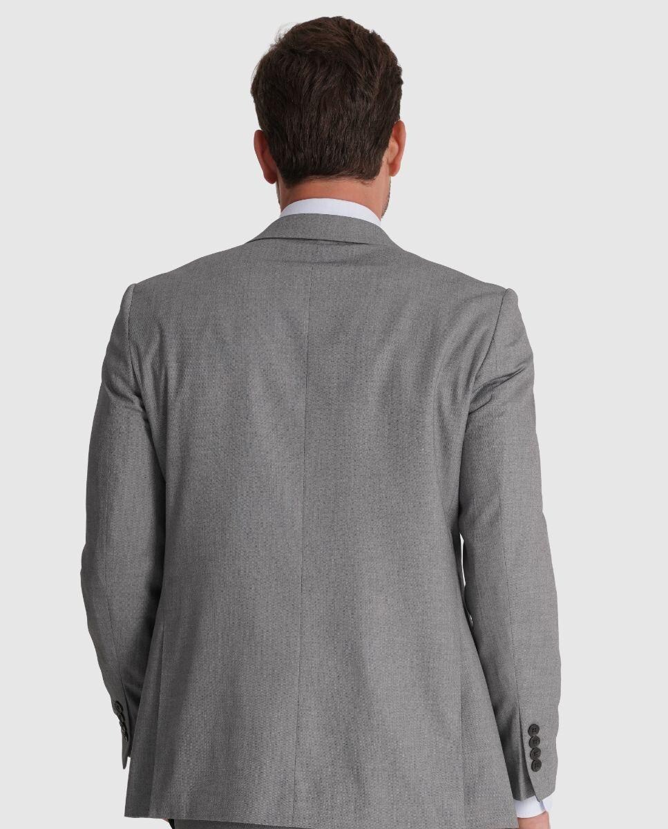 Fato de Corte Regular Fit Liso em Cinzento Cinzento-4