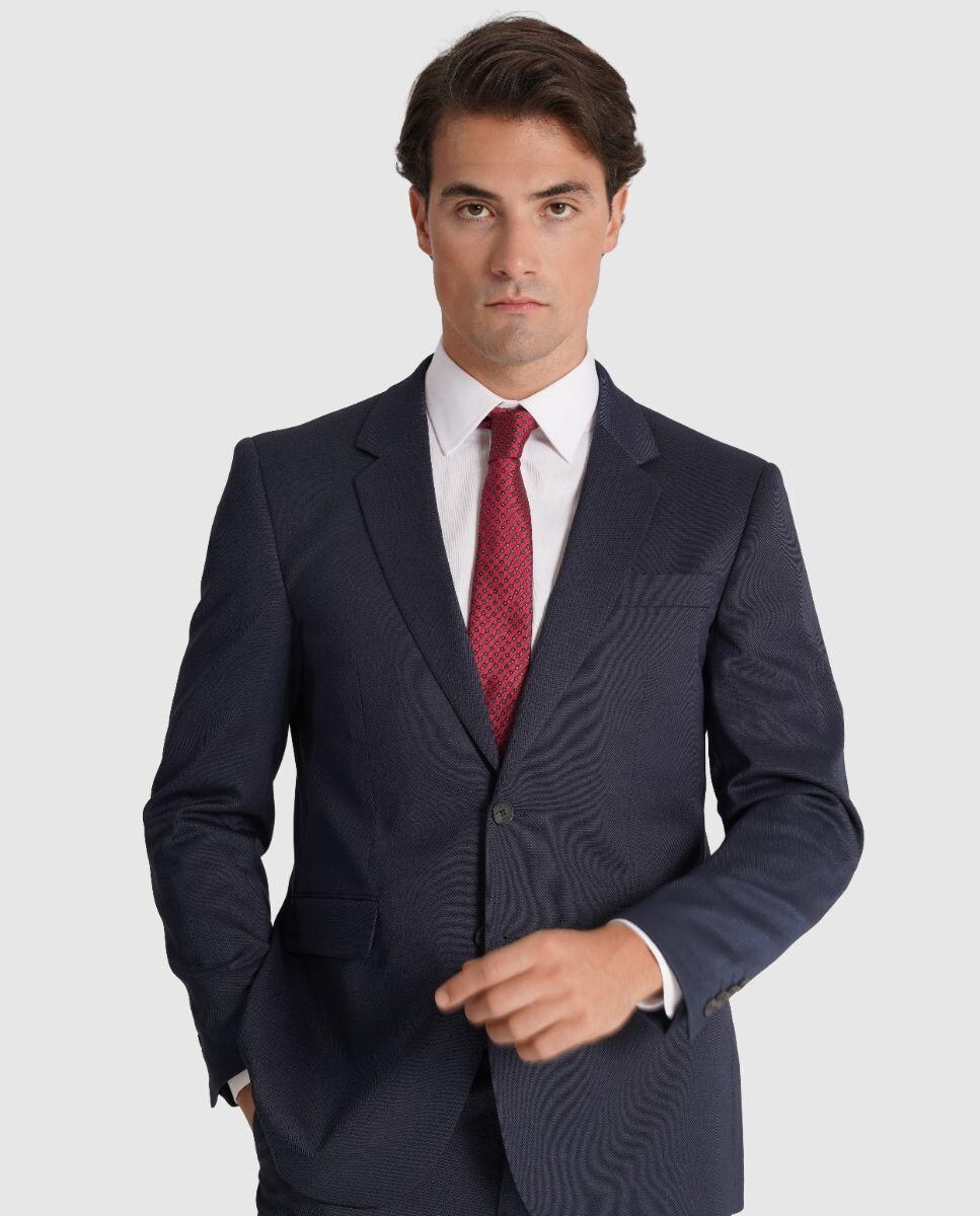 Fato de Corte Regular Fit Liso em Azul-marinho Azul-marinho-3