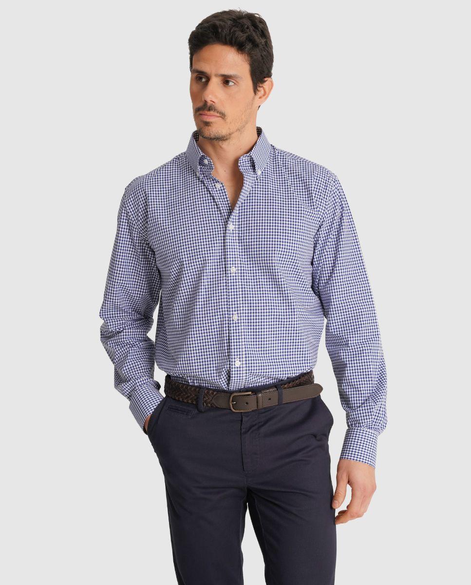 Imagem 0 de Camisa Aos Quadrados com Corte Regular