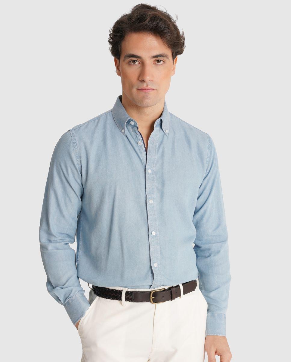 Imagem 0 de Camisa de Manga Comprida e Punhos com Botões com Design Liso