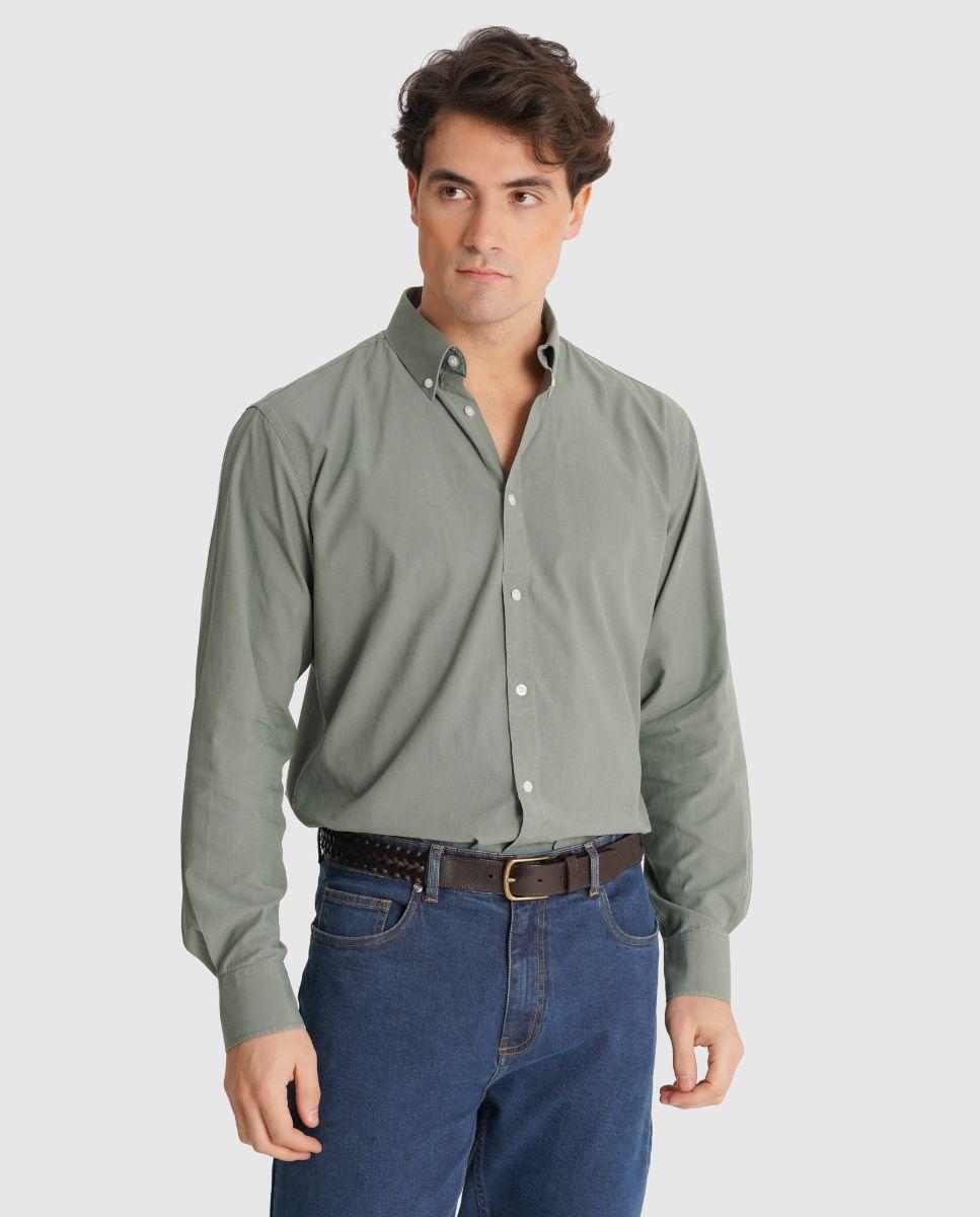 Imagem 0 de Camisa de Manga Comprida e Punhos com Botões com Design Liso