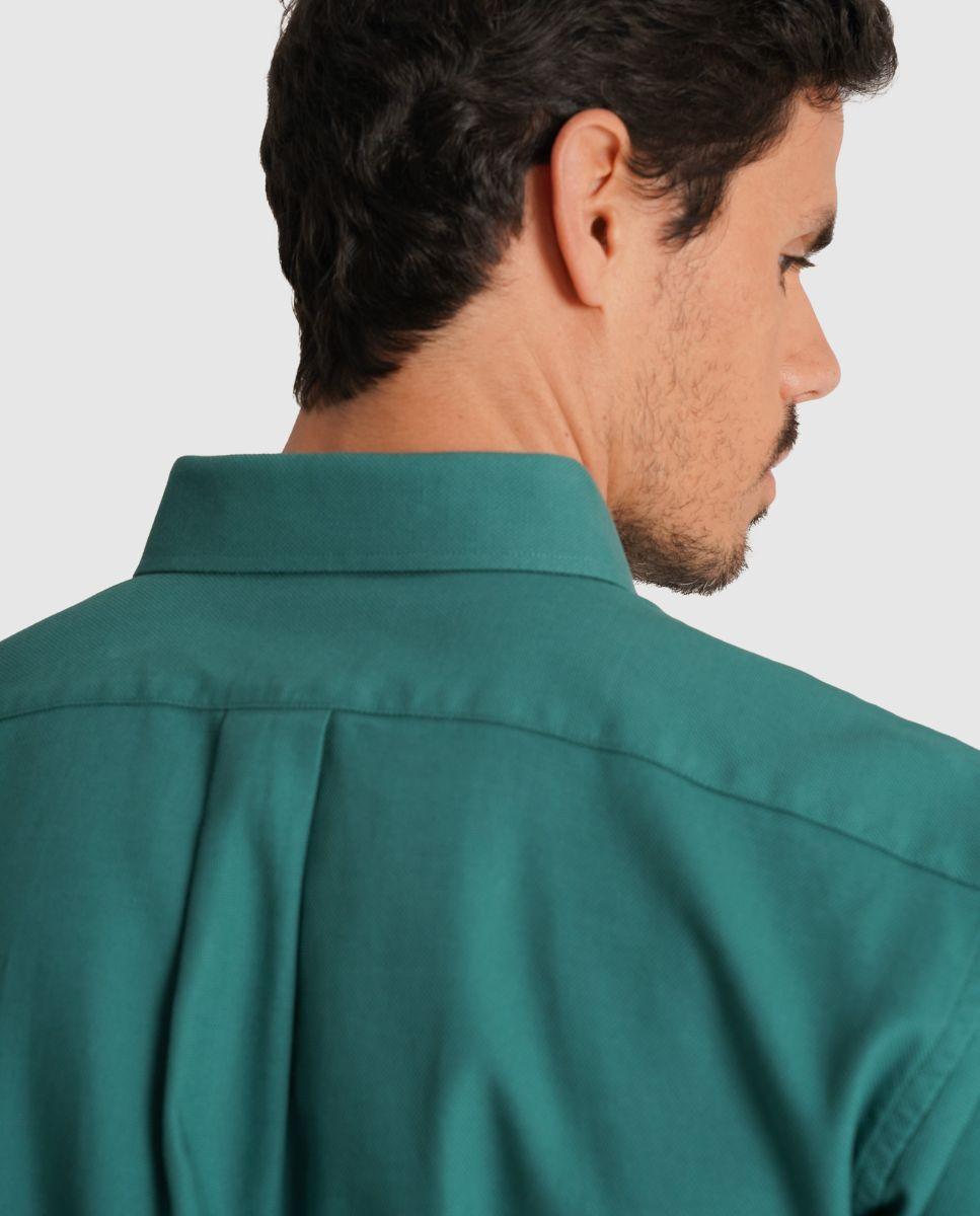 Camisa de Manga Comprida e Detalhe de Marca Bordado Verde-3