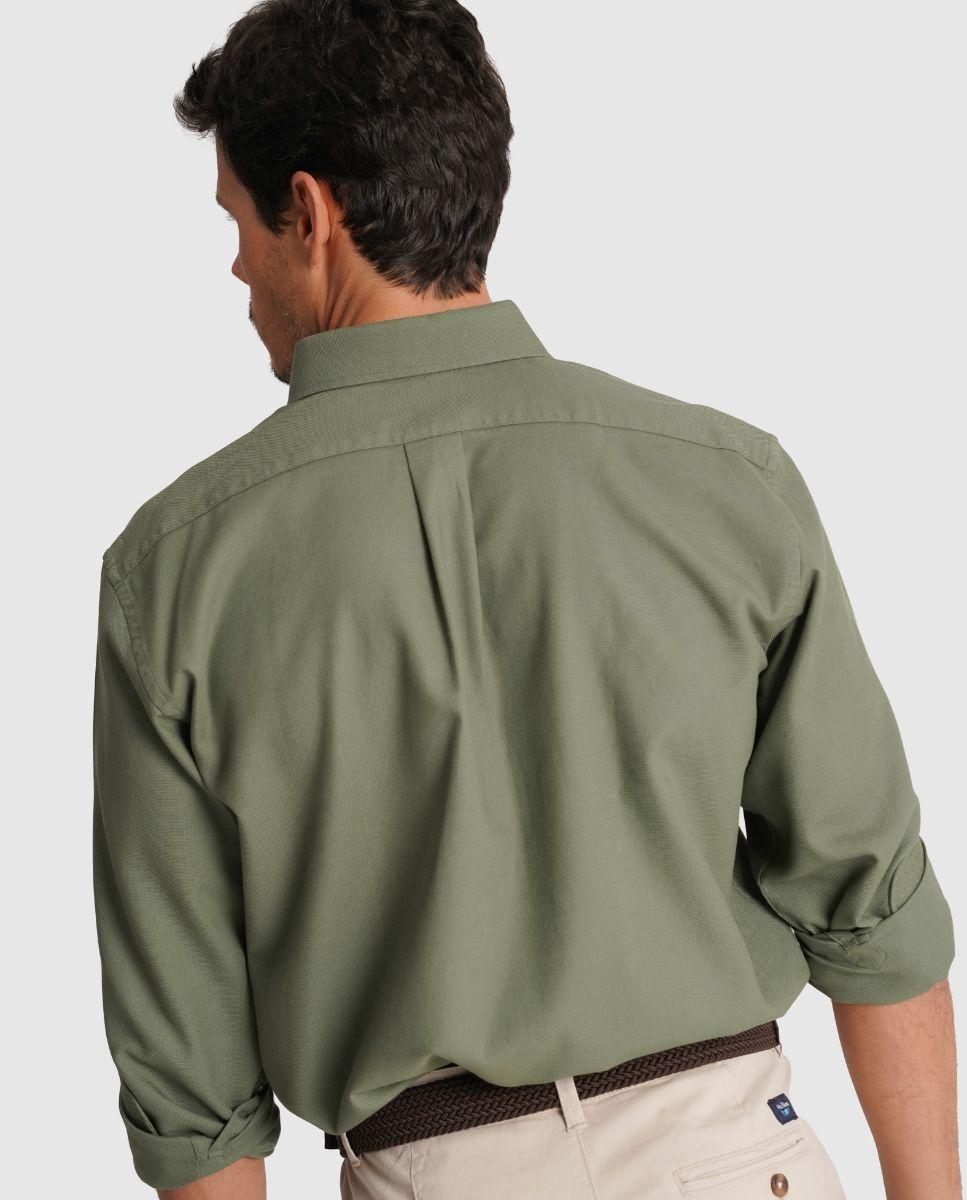Camisa de Manga Comprida e Detalhe de Marca Bordado Verde-2