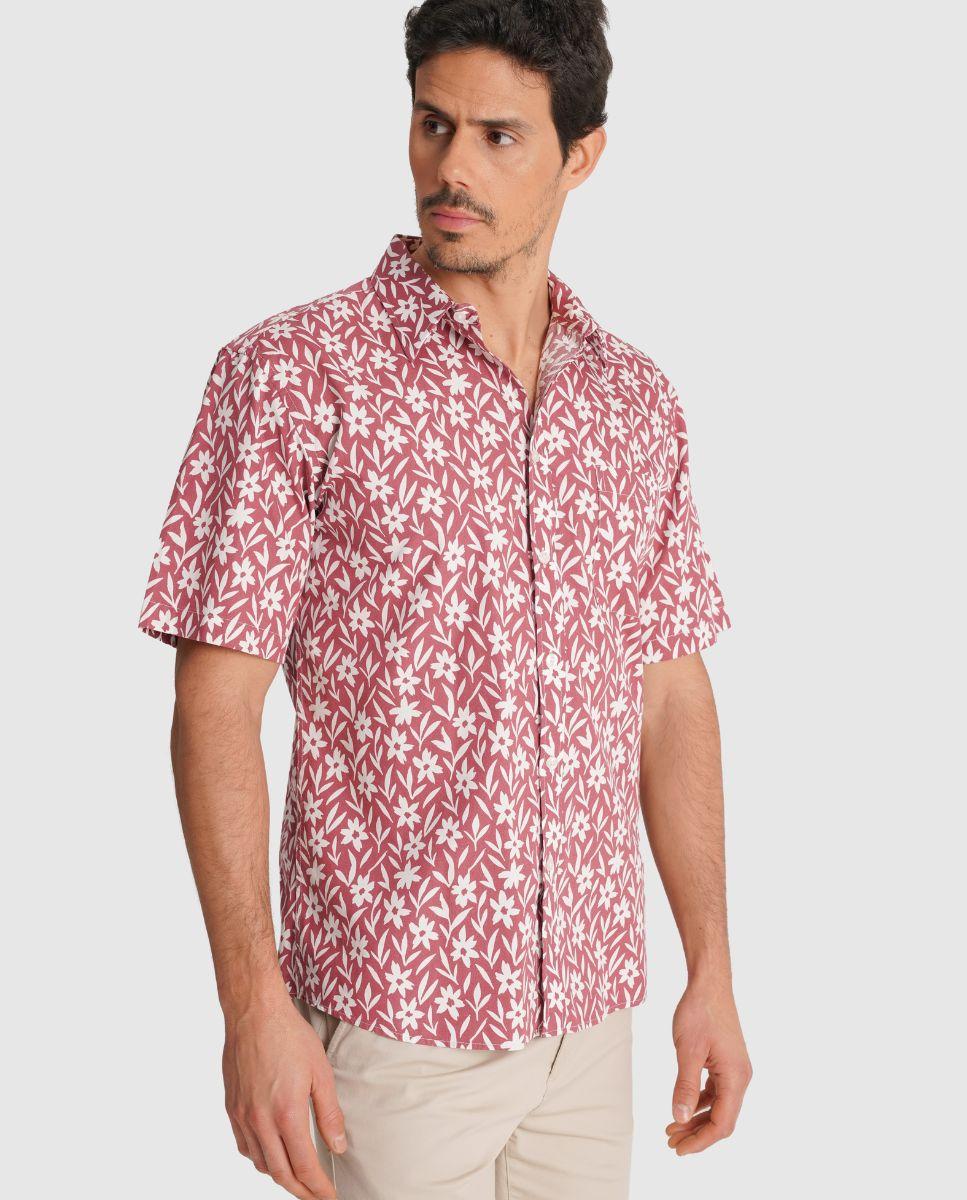 Imagem 0 de Camisa de Manga Curta e Corte Regular com Estampado