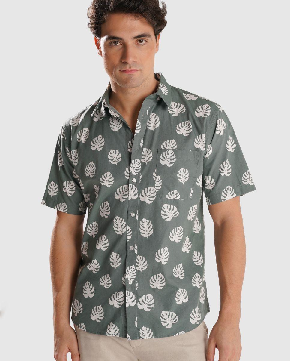 Imagem 0 de Camisa de Manga Curta e Corte Regular com Estampado