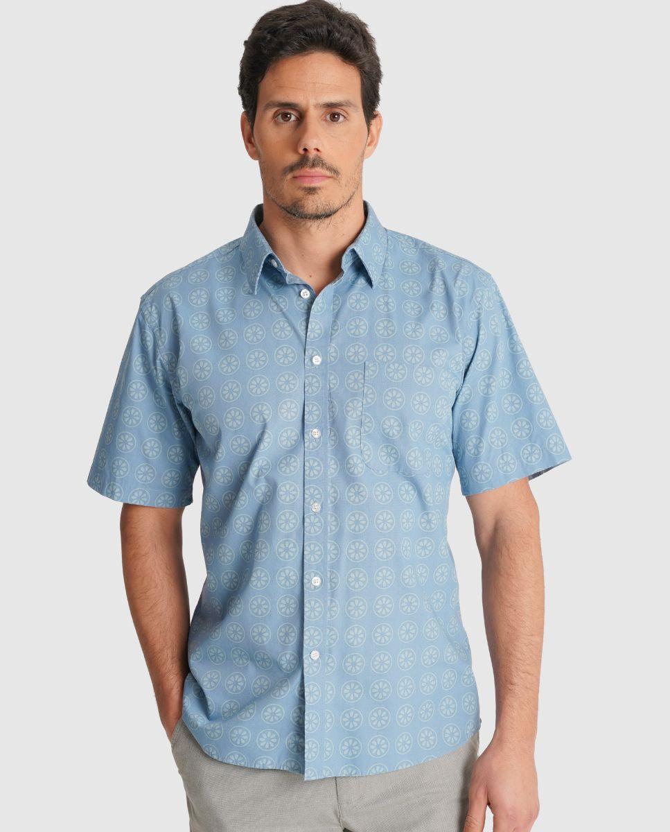 Imagem 0 de Camisa de Linho com Corte Regular Estampado