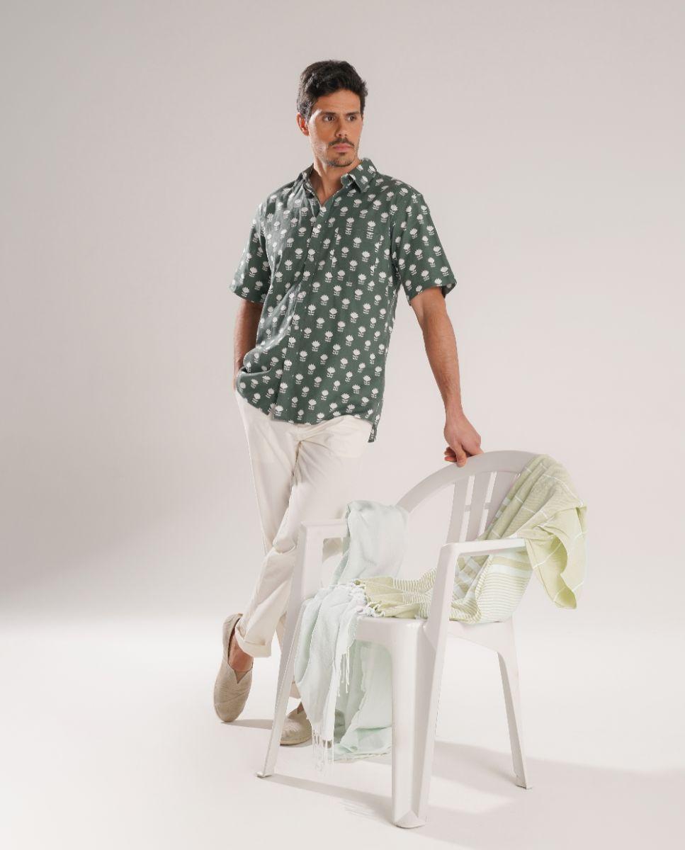 Imagem 0 de Camisa com Linho e Corte Regular