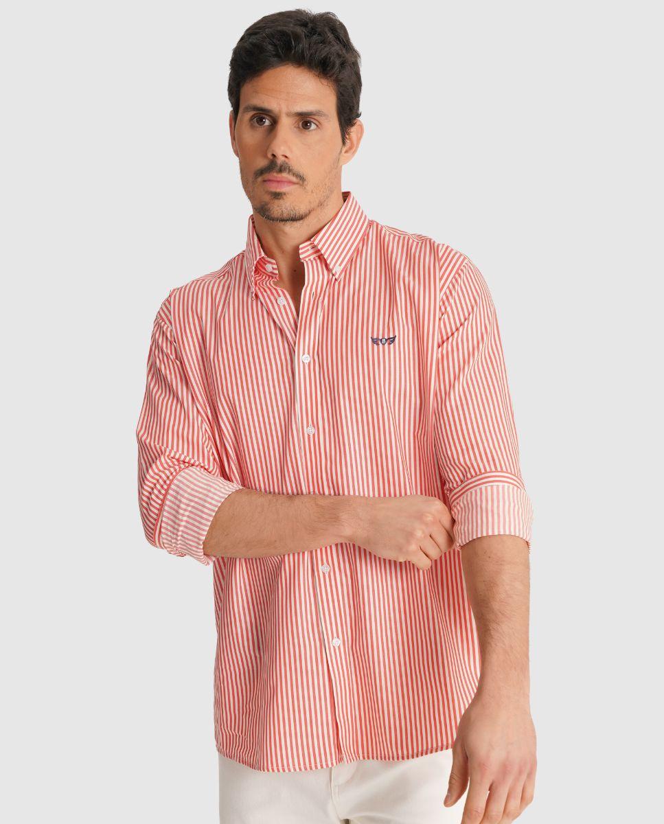 Imagem 0 de Camisa Às Riscas com Corte Regular