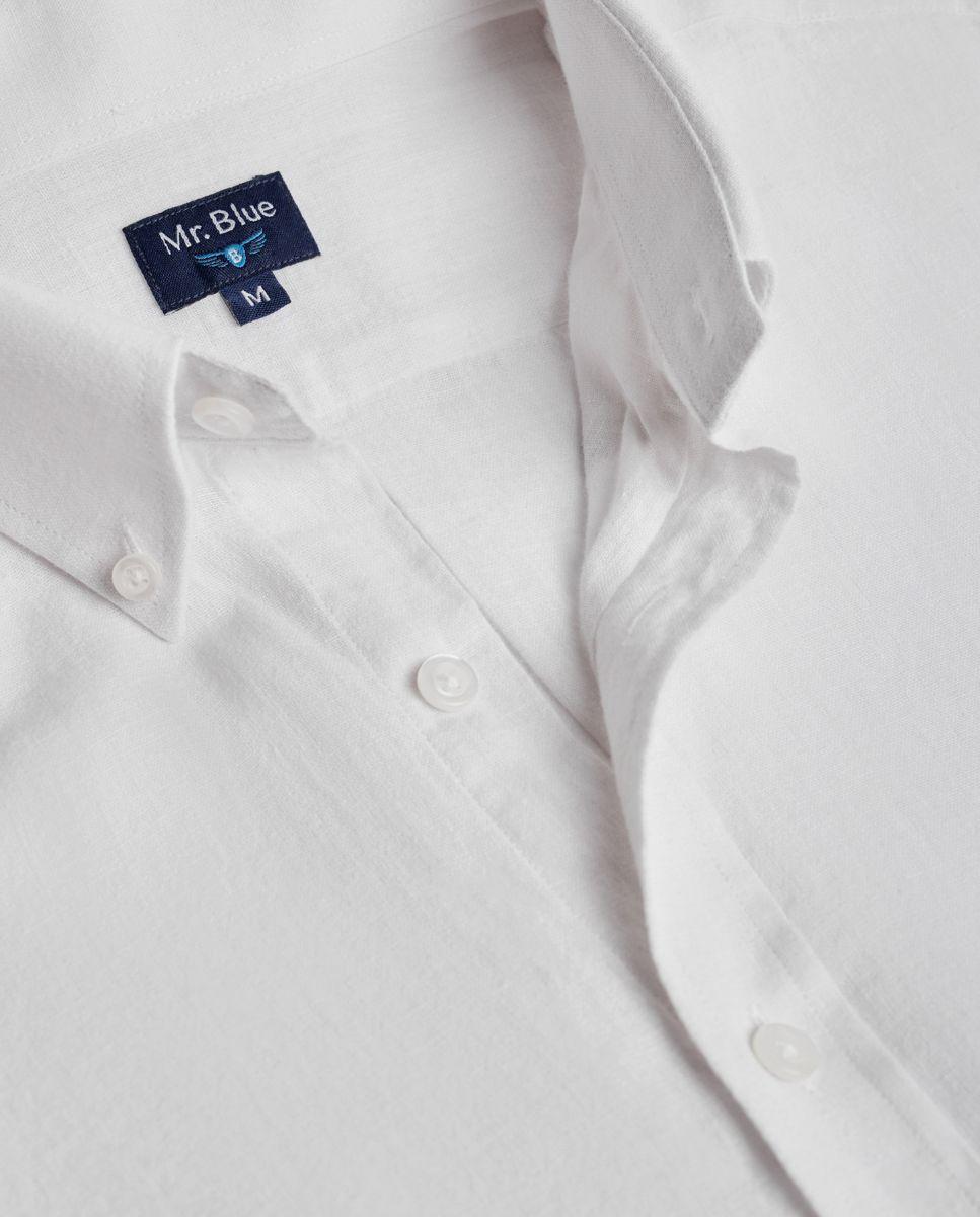 Camisa Lisa com Linho Branco-5