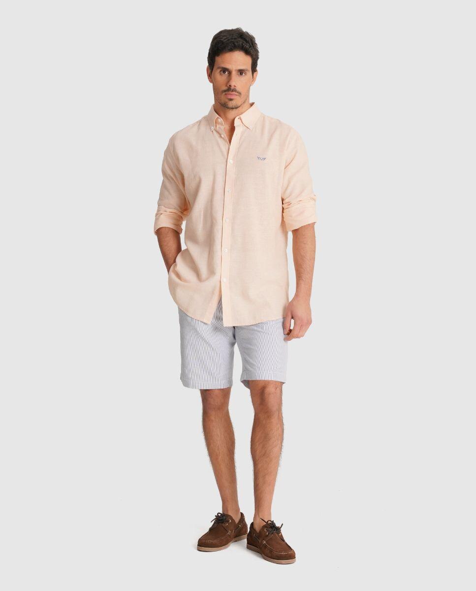Imagem 0 de Camisa com Linho e Corte Regular