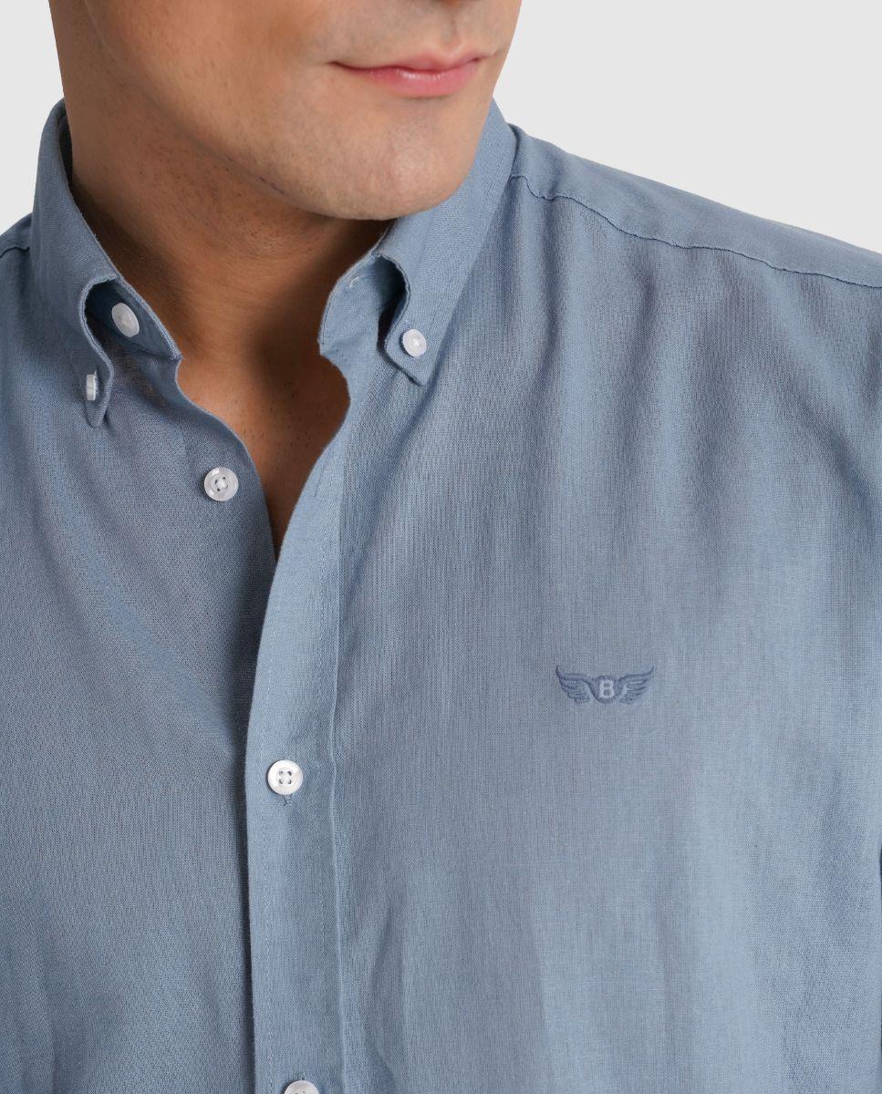 Imagem 0 de Camisa com Linho e Corte Regular