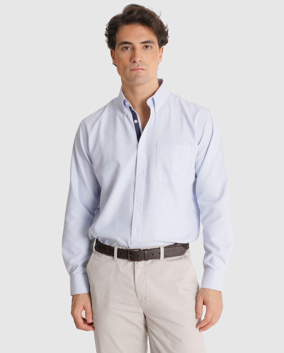 Imagem 0 de Camisa Às Riscas com Corte Regular