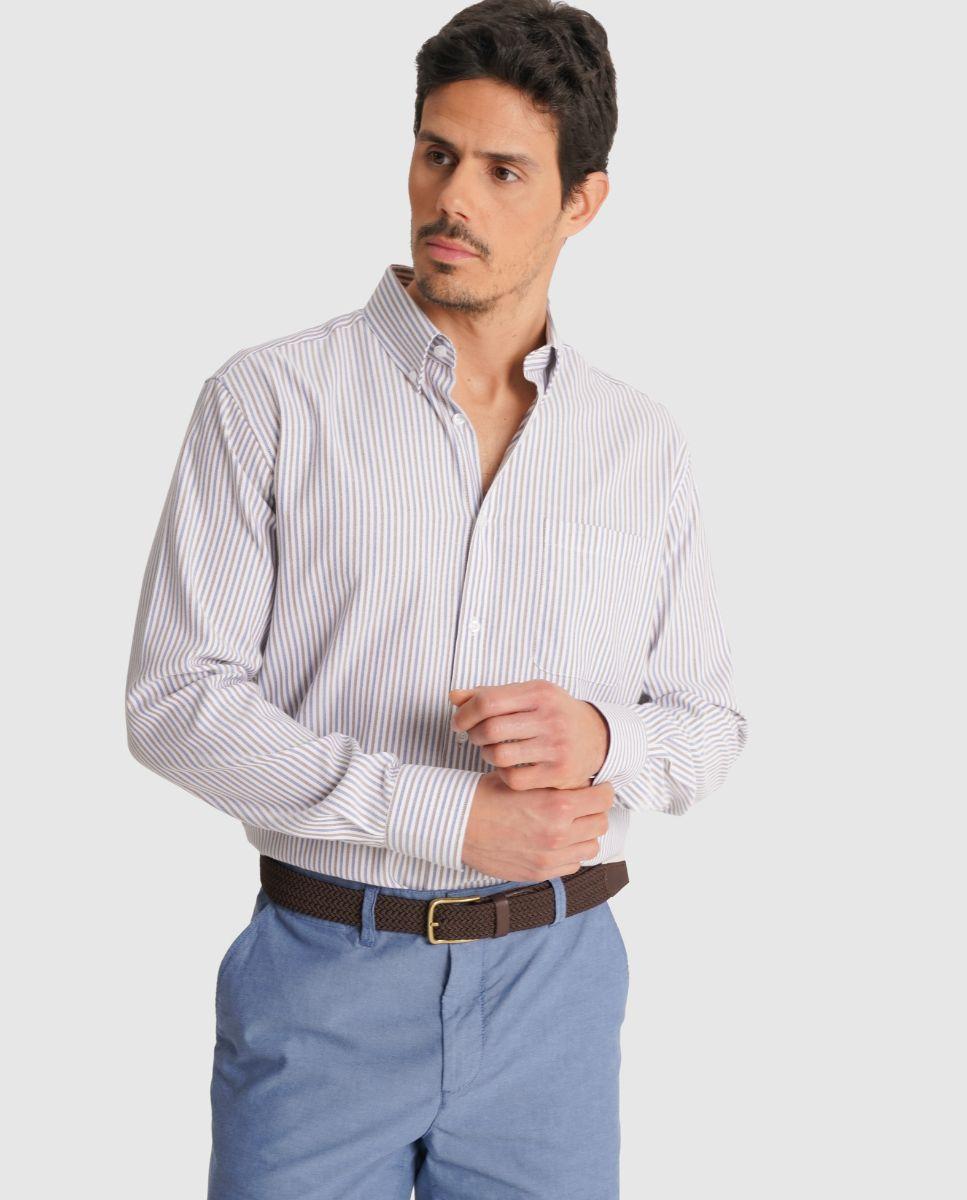 Imagem 0 de Camisa Às Riscas com Corte Regular