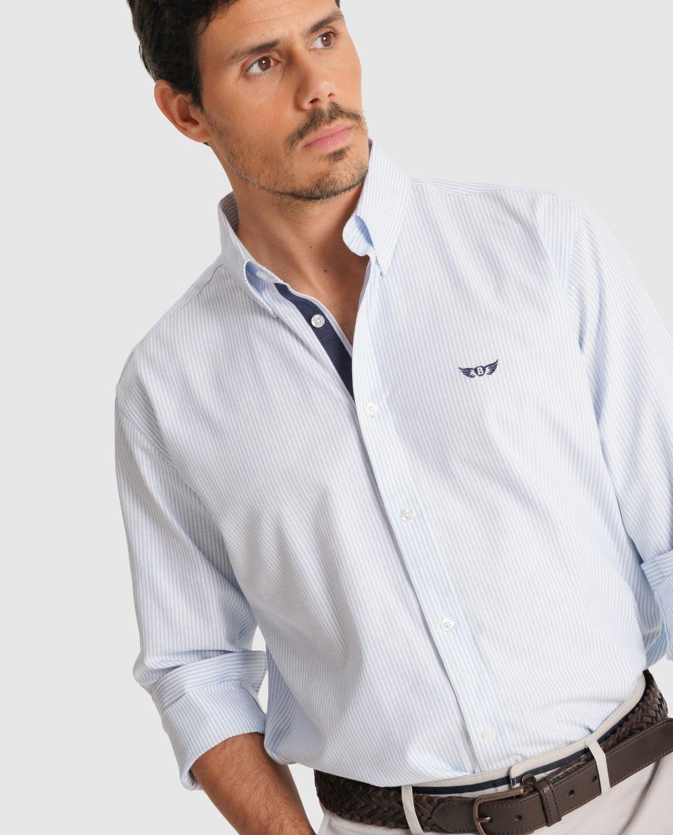 Imagem 0 de Camisa Às Riscas com Corte Regular