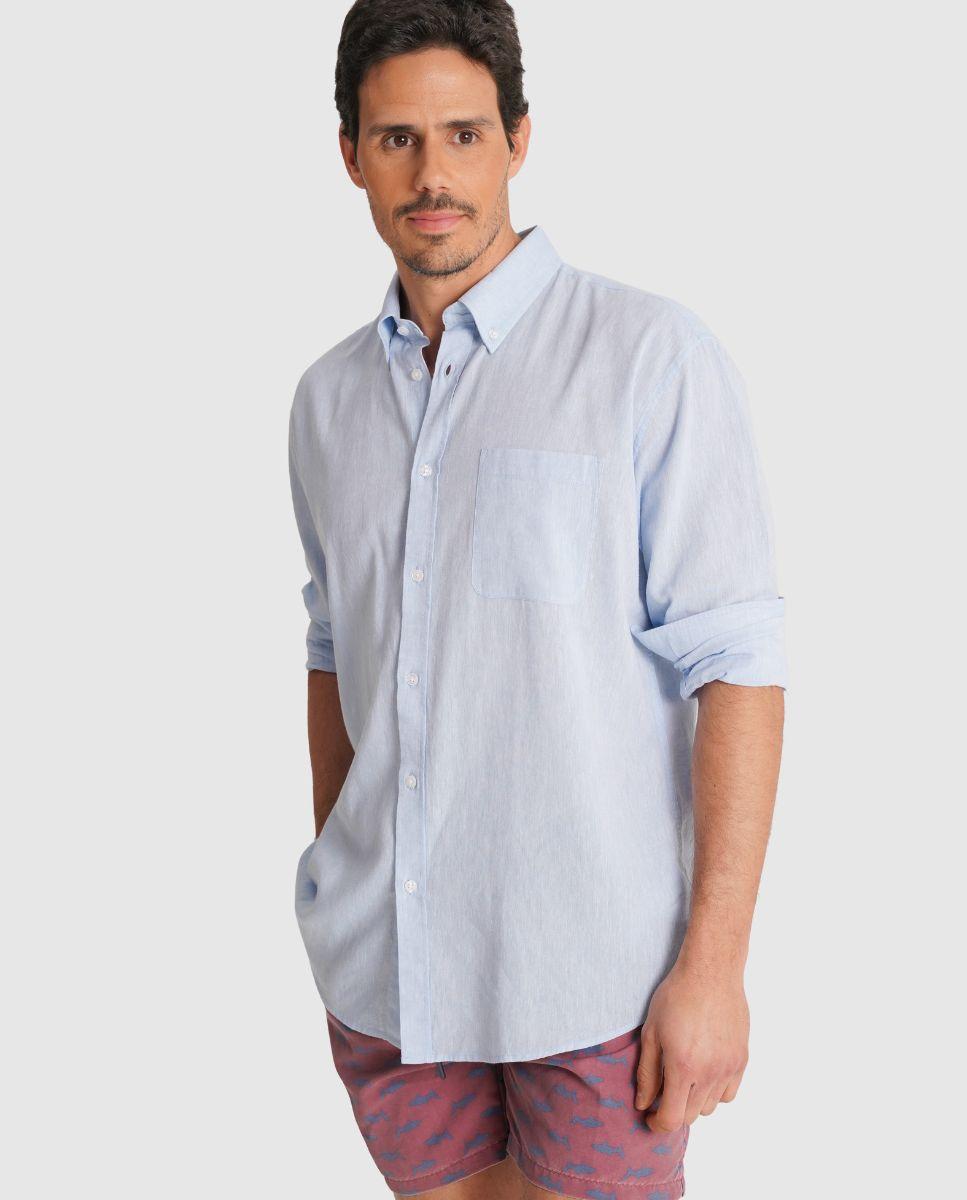 Imagem 0 de Camisa com Linho e Corte Regular