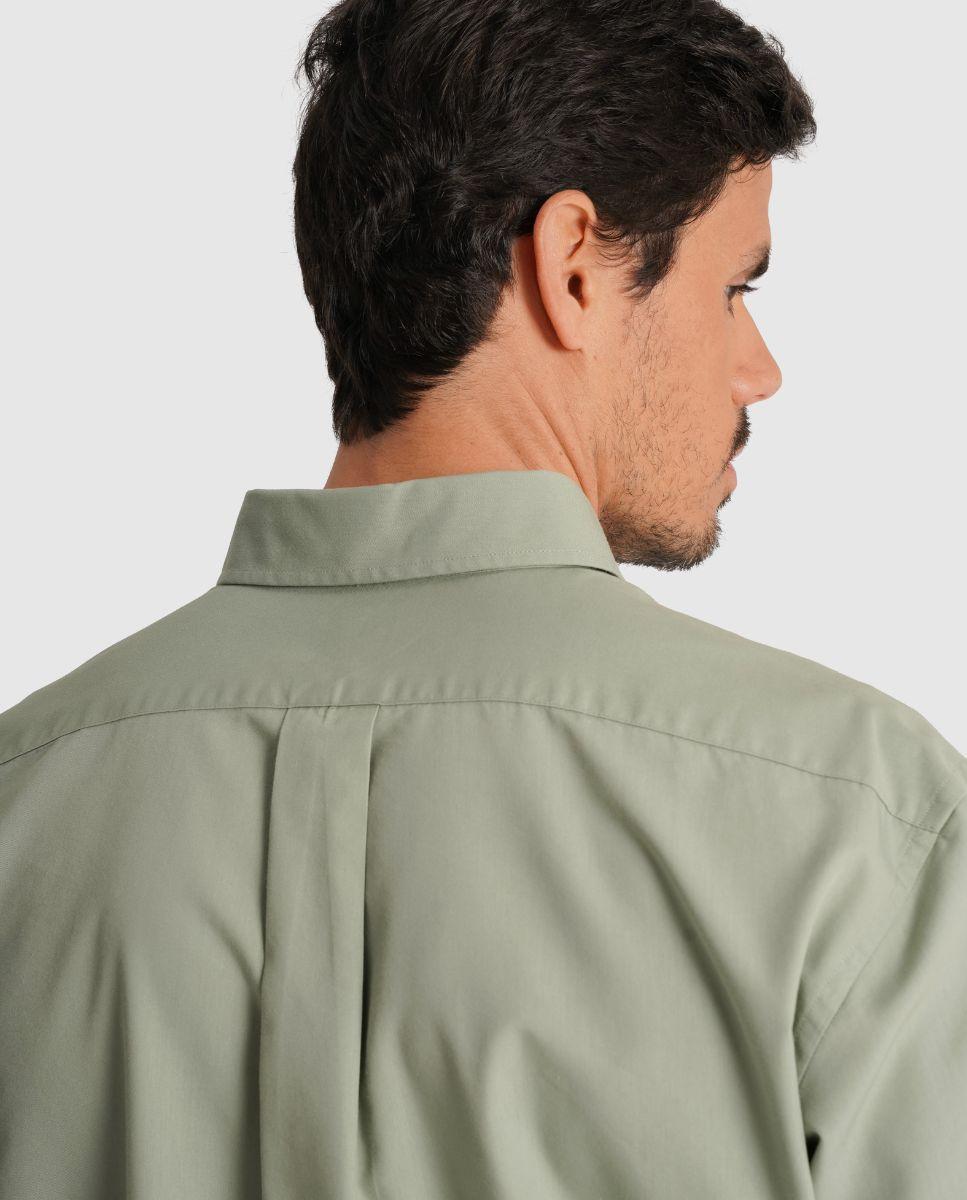 Camisa de Manga Comprida e Detalhe de Marca Bordado Verde-2