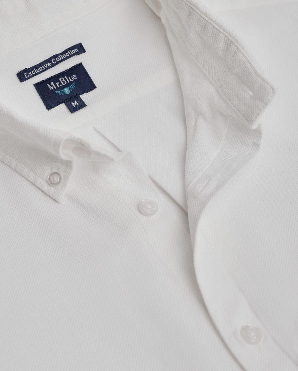 Camisa de Manga Comprida com Corte Regular Branco-5