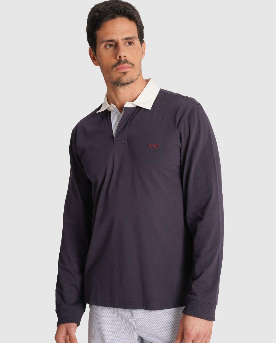 Imagem 0 de T-shirt de Manga Comprida e Logotipo Bordado