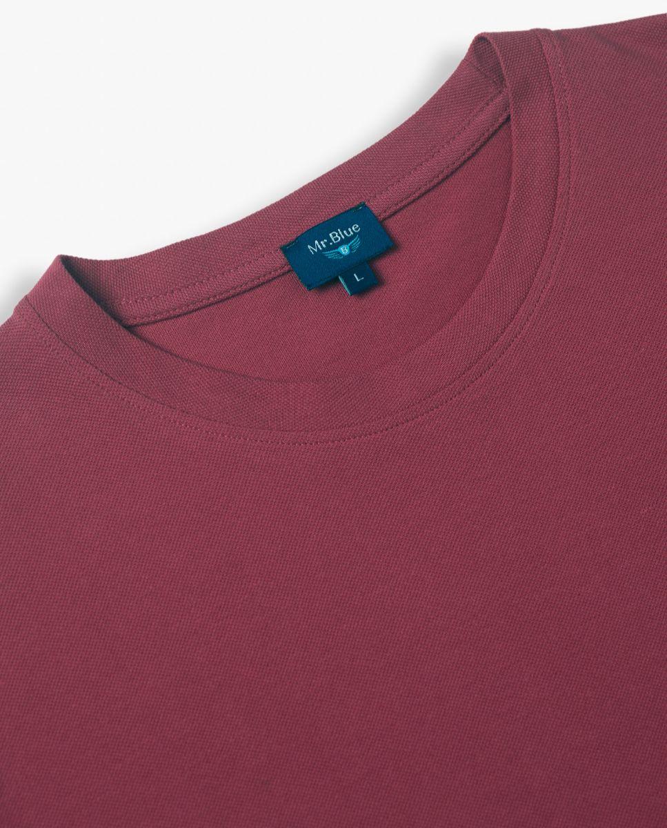 T-shirt de Manga Curta 100% Algodão Vermelho-2