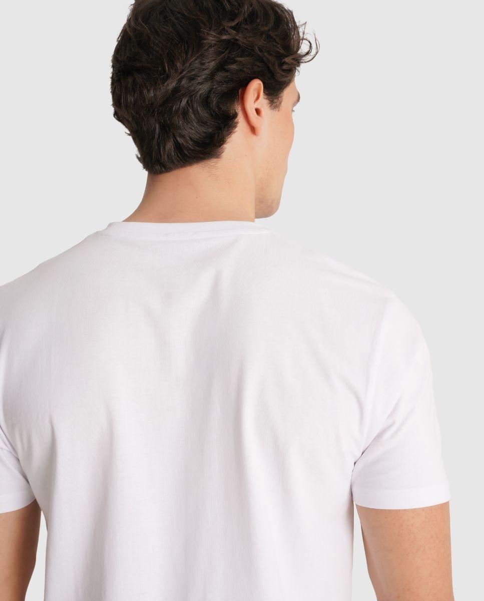 T-shirt de Manga Curta e Bolso Frontal Branco-2