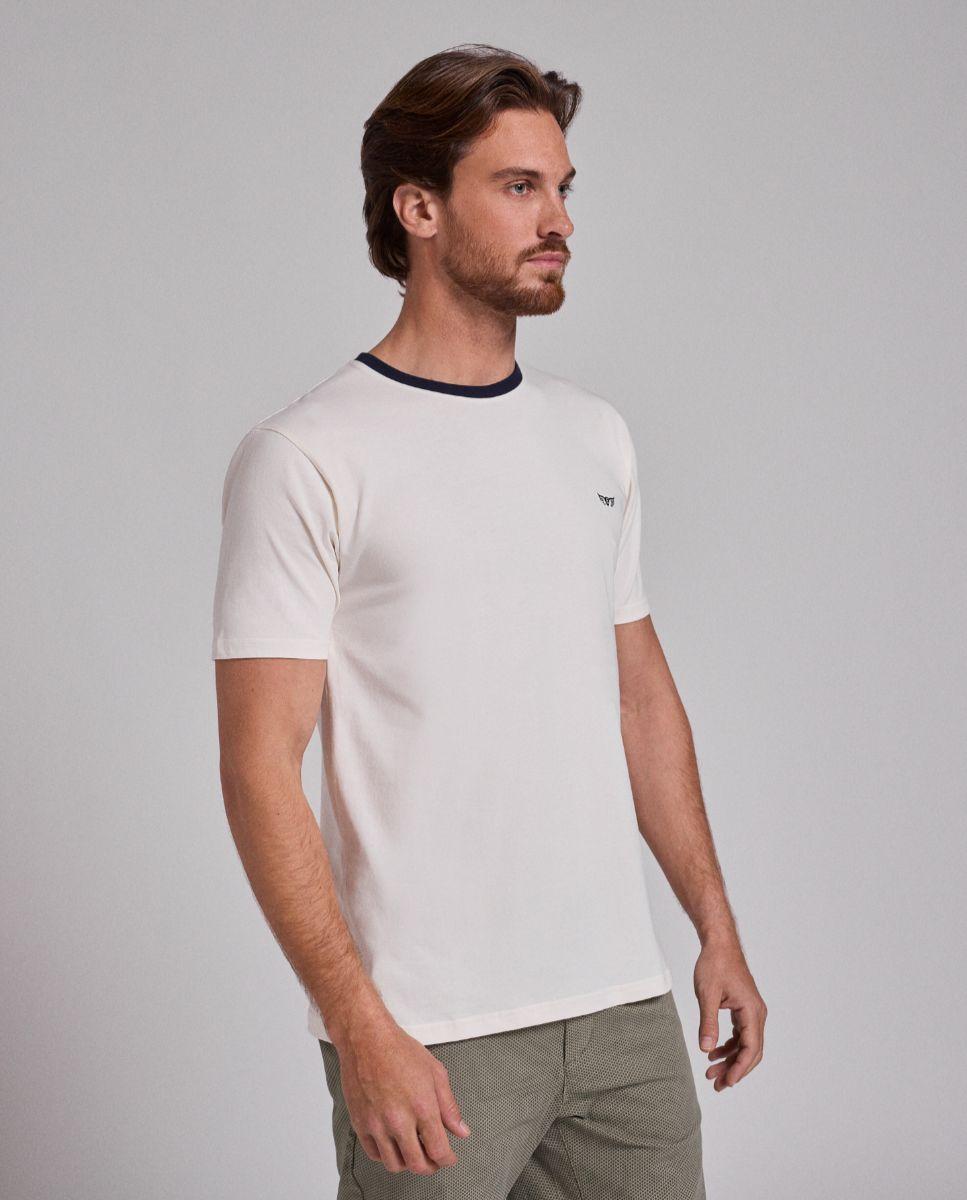 T-shirt de Manga Curta e Corte Regular Branco-1