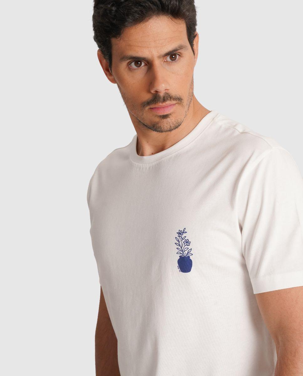 Imagem 0 de T-shirt de Gola Redonda com Estampado