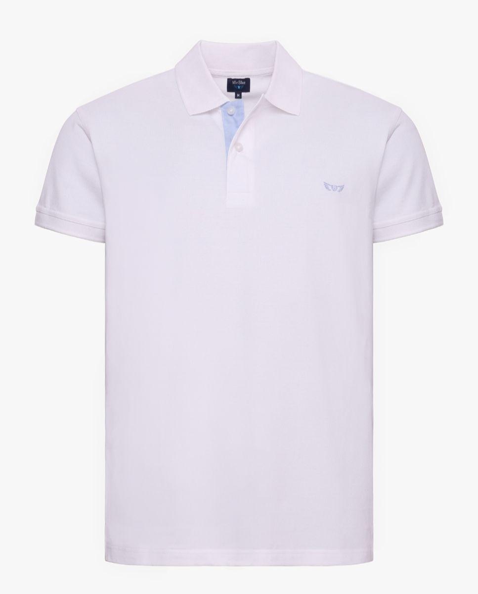 Imagem 0 de Polo Branco de Manga Curta, Corte Regular