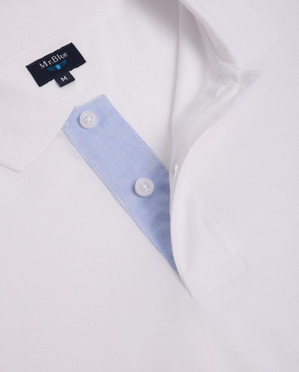 Polo Branco de Manga Curta, Corte Regular Branco-2