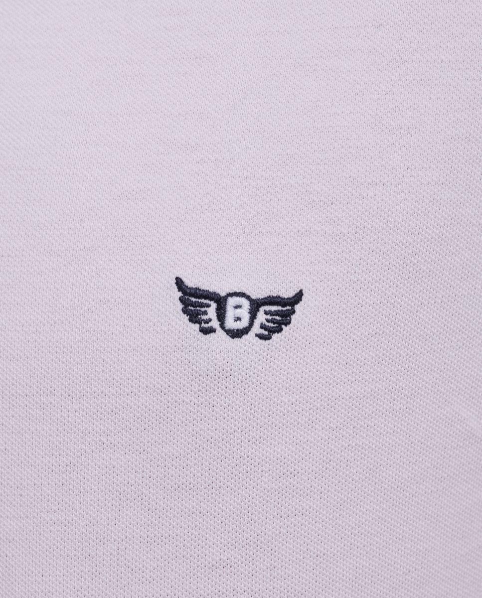 Polo de Manga Curta e Detalhe de Marca Bordado Branco-4