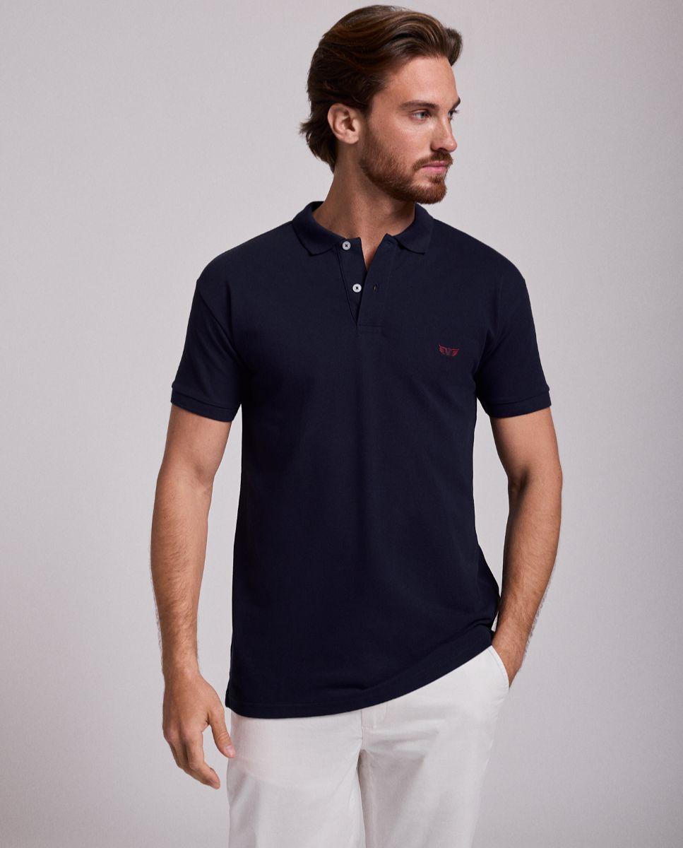 Imagem 0 de Polo de Manga Curta e Detalhe de Marca Bordado