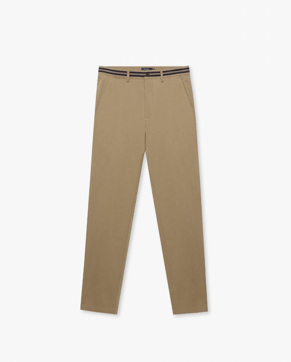 Calças Chino de Corte Regular Camel-1