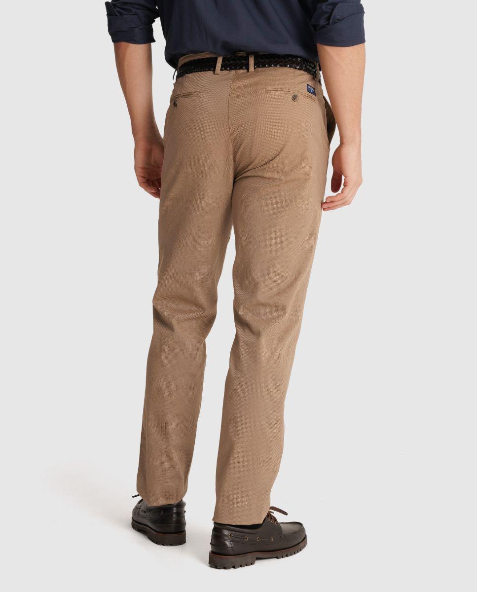Calças Chino de Corte Regular Camel-2