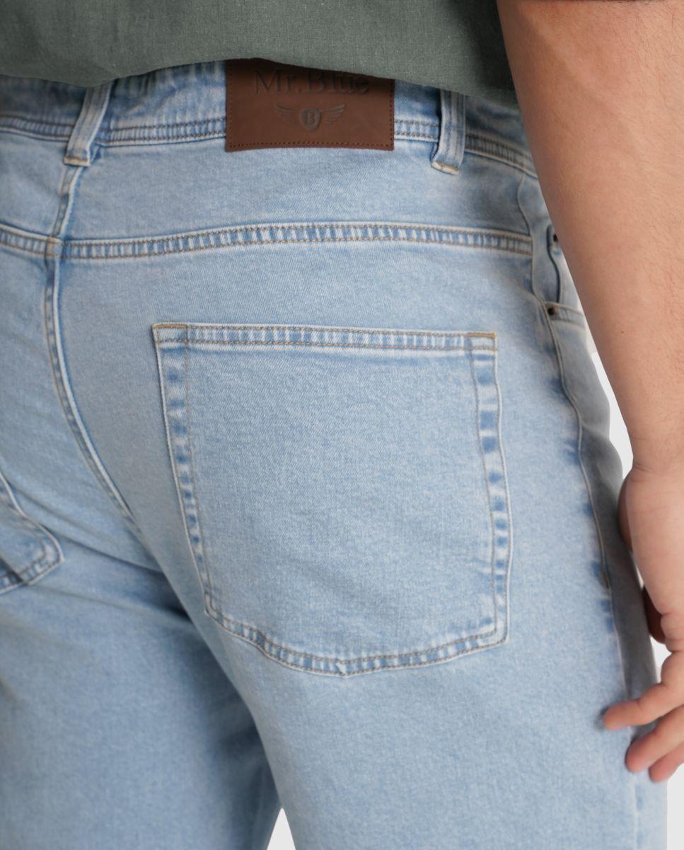 Jeans com Corte Regular Azul-claro-4