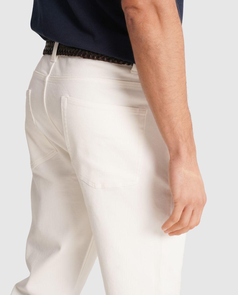 Jeans com Corte Regular Branco-3