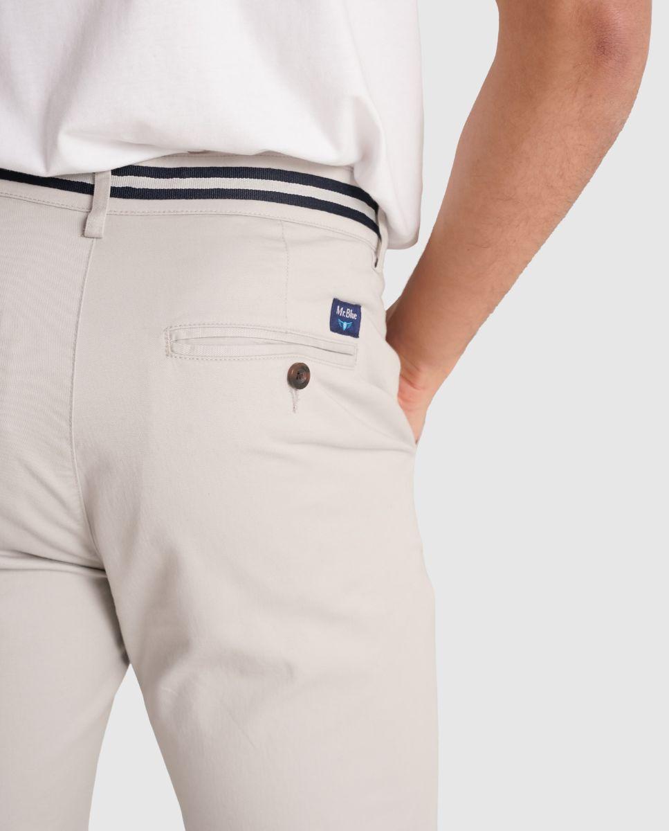 Calças Chino de Corte Regular Cinzento-3