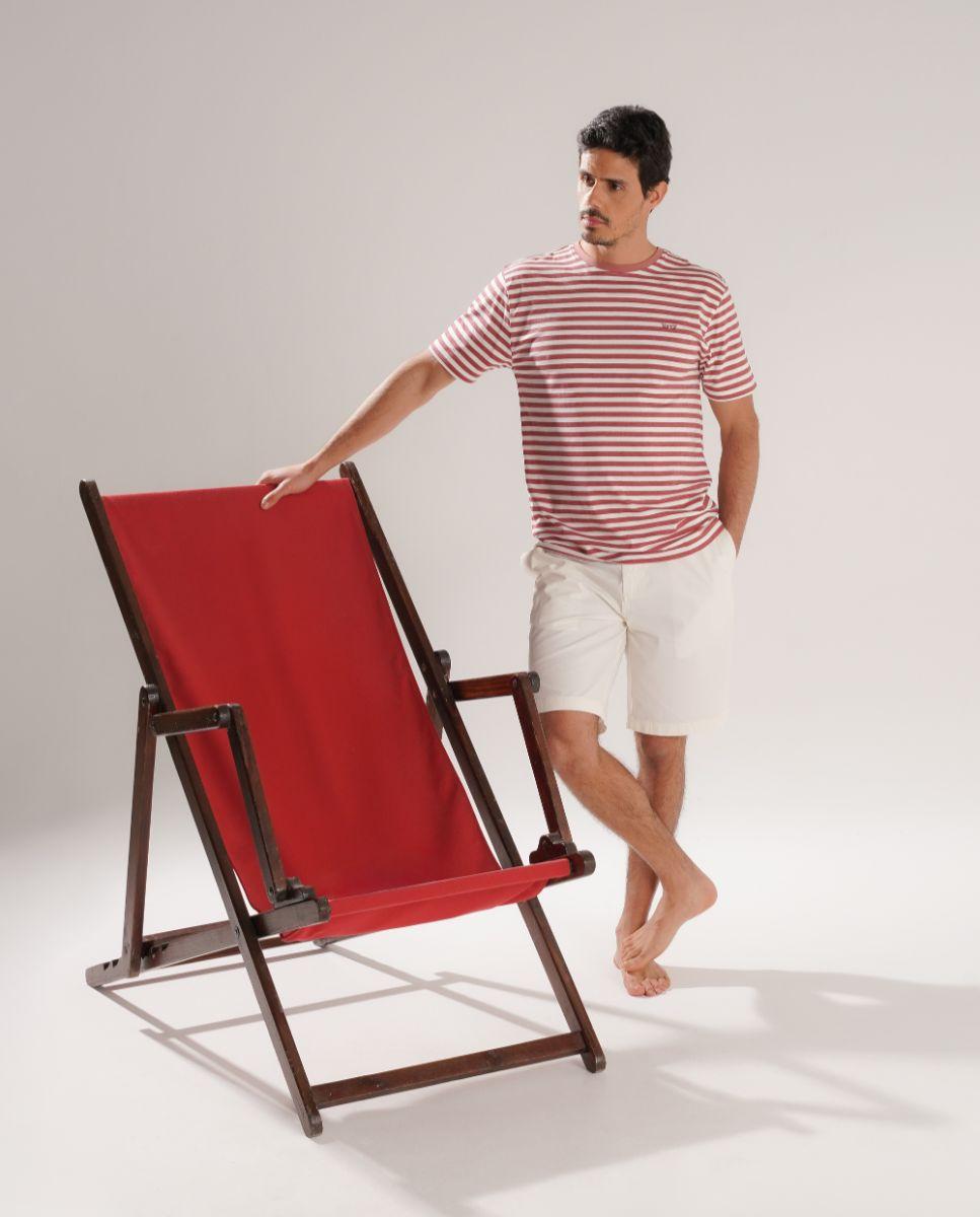 Bermudas com Bolsos e Fecho de Botão e Fecho Zip Branco-4