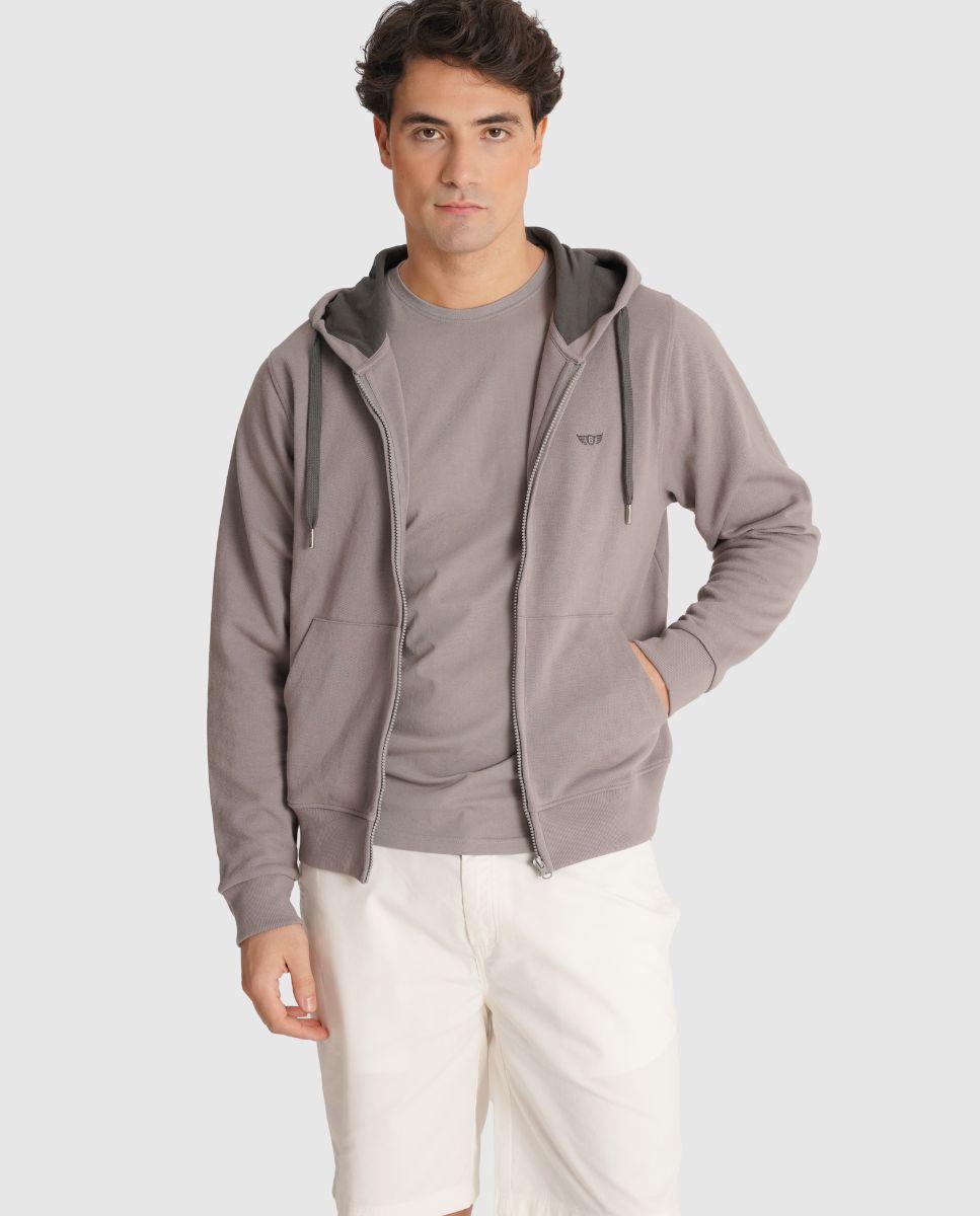 Imagem 0 de Sweatshirt com Capuz e Fecho Zip de Corte Regular