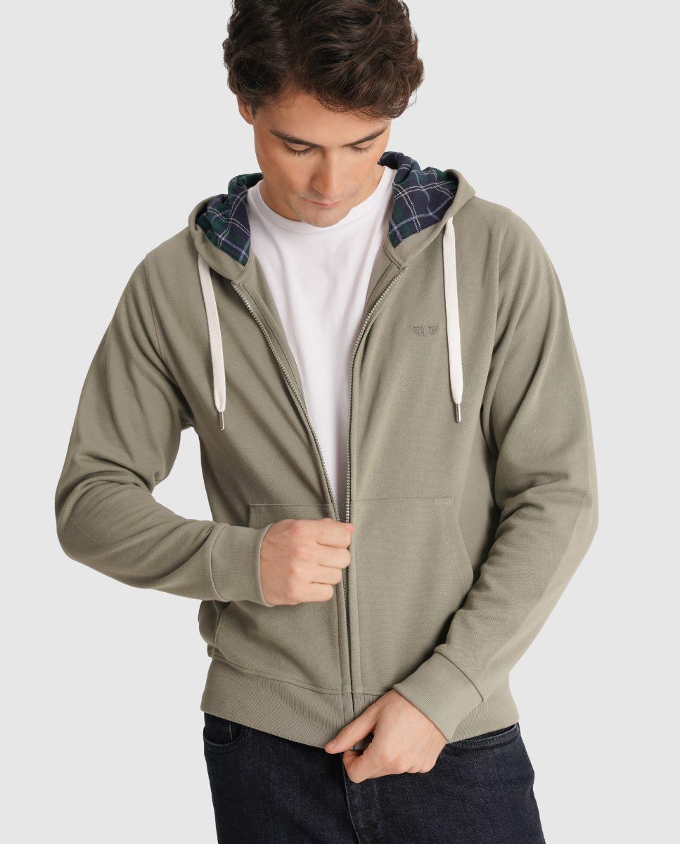 Imagem 0 de Sweatshirt com Capuz e Fecho Zip de Corte Regular