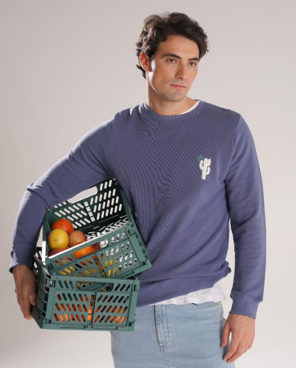Imagem 0 de Sweatshirt com Gola Redonda e Estampado de Corte Regular