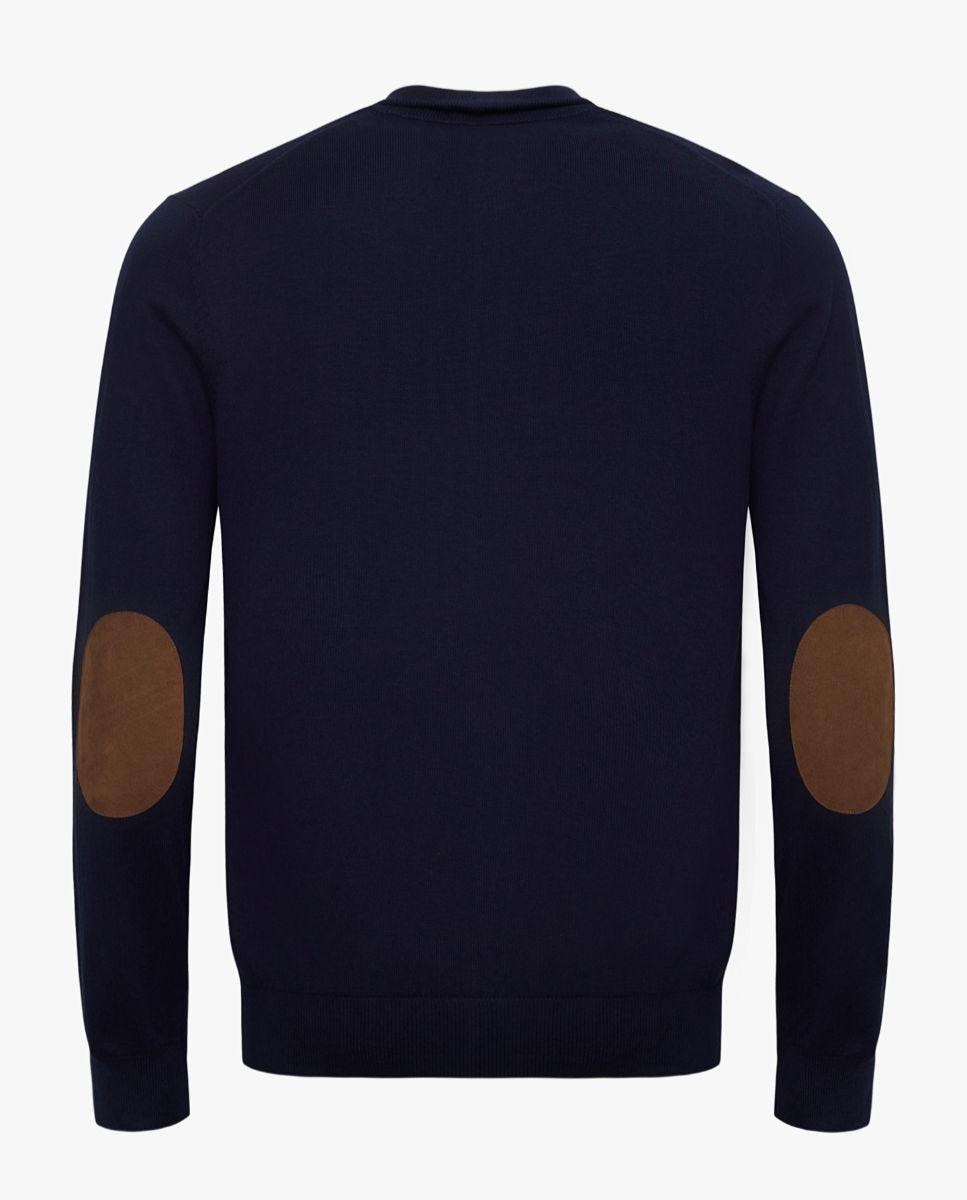 Casaco de Malha com Fecho Zip e Corte Regular Azul-2