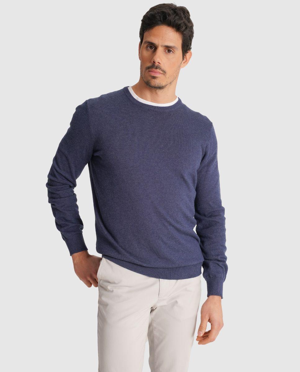 Imagem 0 de Camisola de Malha Fina e Gola Redonda de Corte Regular