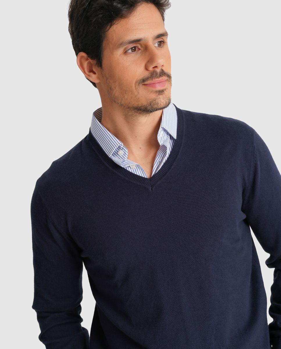 Camisola de Corte Regular Azul-2
