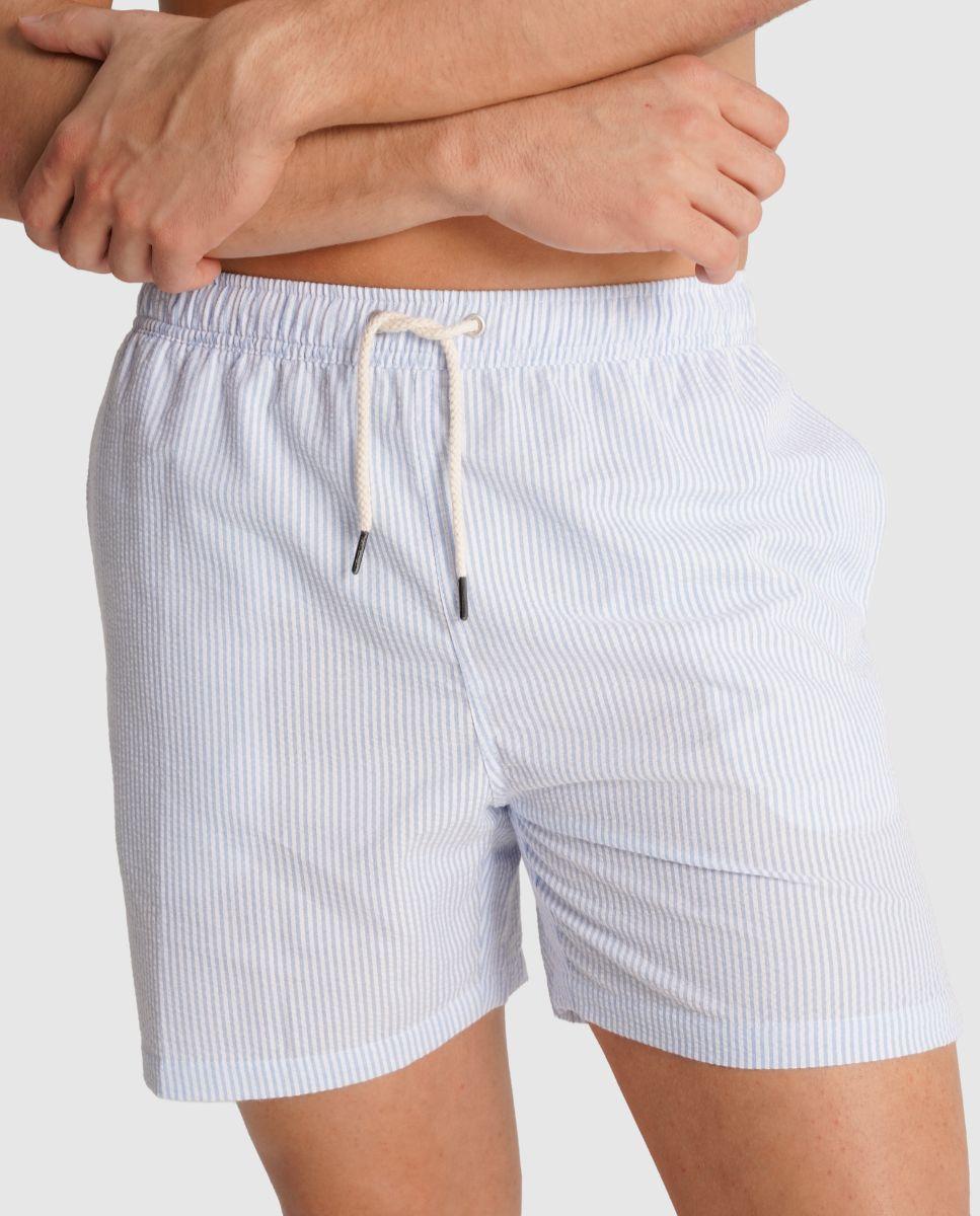 Imagem 0 de Fato de Banho de Corte Regular com Elástico e Design Às Riscas